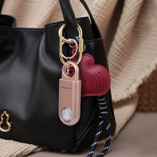 130db Personal Safety Alarm with Ultra Bright Strobe Light. Rose Gold - color: RoseGold, style: Button cell