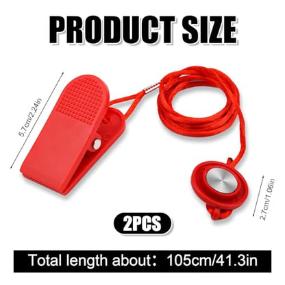 NQEUEPN 2pcs Universal Treadmill Magnet Safety Key, Emergency Stop Lock Magnetic Safety Switch Replacement for Most Running Machines - color: red, size: 41.3"D x 1.06"W x 2.24"H”, style: style A