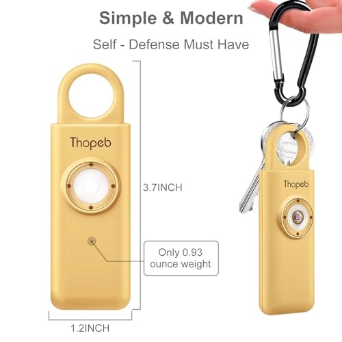 Personal Safety Alarm for Women – Superior Loud Siren & SOS Strobe - color: Metallic Gold