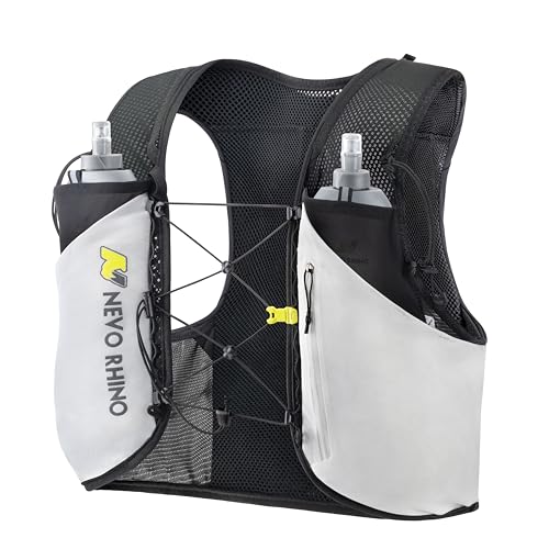 N NEVO RHINO 5L Running Vest, Water Vest Backpack with 2x500ml Soft Flasks - color: Black, size: Large