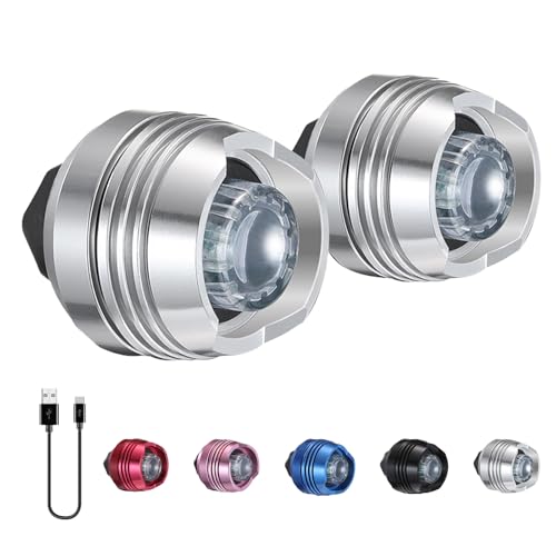 RAHAN Rechargeable Headlights for Shoe,2pcs Wearable Shoe Lights for Shoes for Kids Adults,3 Light Modes,Waterproof Lights for Dog Walking, Camping, Jogging, Hiking, Silver - color: X-Silver