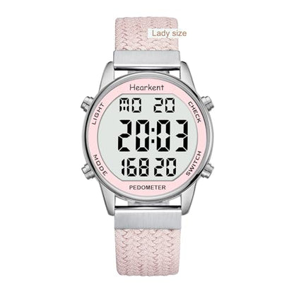 Hearkent Pedometer Watch,Step,Mileage&Calorie Tracker,Large Numbers - color: Pink