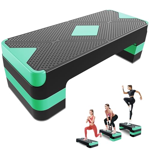 27" Aerobic Exercise Step Platform Adjustable Stepper - color: Green