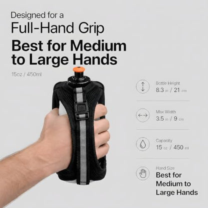 HECHZSO Handheld Running Water Bottle with Touchscreen Phone Pocket