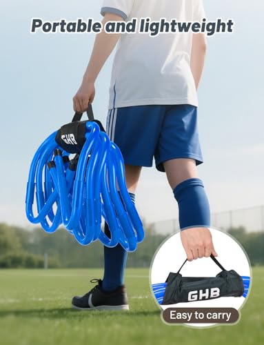 GHB Agility Hurdles Adjustable 8.3"&12.6" Speed Training Equipment Set - color: Blue 6 Pack