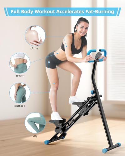Stair Stepper for Home, Vertical Climber Workout Machine with Handlebar - color: Blue