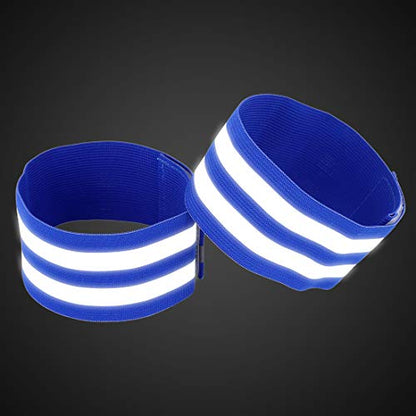 X AUTOHAUX 4pcs Reflective Bands for Arm High Visibility Night Cycling Riding Reflector Tape Straps Bracelet - color: Blue