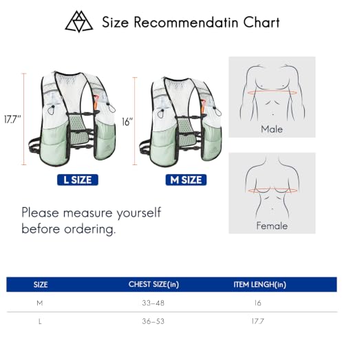 Haimont 5L Trail Running Hydration Vest with Soft Flasks - color: Green, size: Large