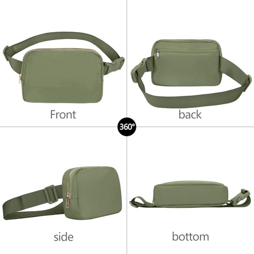 VOROLO Fanny Pack For Women And Men Crossbody Bag Belt Bag Khaki Green - color: Khakii Green