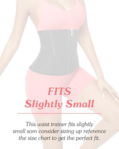 Women Waist Trainer Cincher 3 Straps Tummy Control Body Shaper - color: Black - 11.5 Inch - 9 Steel Bones - Hook & Zipper, size: Medium