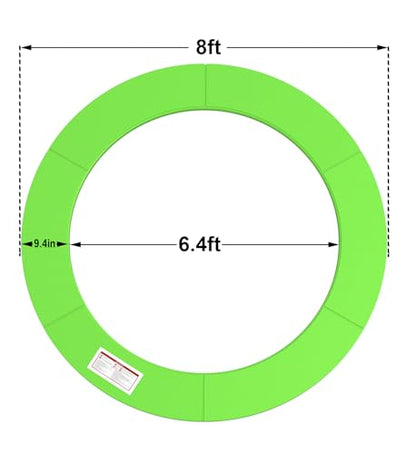 LANGXUN Universal Trampoline Repalcement Safety Pad, 8ft 10ft 12ft 14ft 15ft 16ft Waterproof Surround Spring Foam Cover for Round Frame - color: Green, size: 8ft