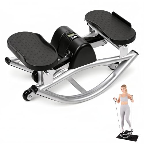 Rock Fitness Stepper with Resistance Bands & Non-Slip Mat