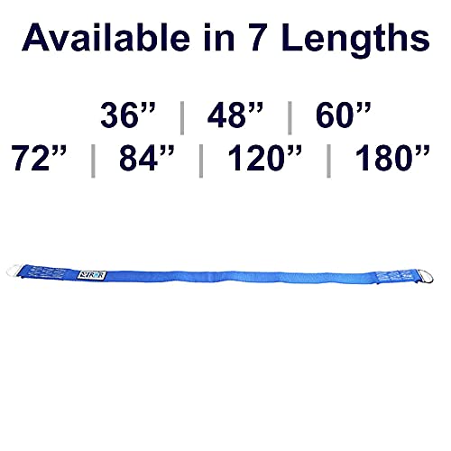 Rock-N-Rescue Professional Nylon Web Anchor Strap - Safety-Rated D-Ring Configuration, Heavy-Duty Fall Protection Equipment, Multiple Lengths 36-180 Inch, Industrial Safety Gear - size: 60"