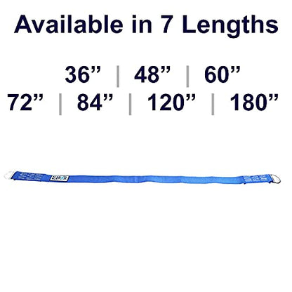 Rock-N-Rescue Professional Nylon Web Anchor Strap - Safety-Rated D-Ring Configuration, Heavy-Duty Fall Protection Equipment, Multiple Lengths 36-180 Inch, Industrial Safety Gear - size: 48"