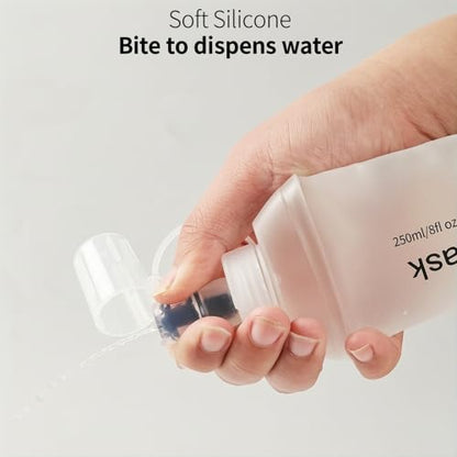 Collapsible TPU Soft Water Flask, BPA Free Lightweight Reusable Portable Water Bottle, Foldable Hydration Flask for Running Hiking Cycling Marathon Outdoor Activities (transparent) - color: transparent
