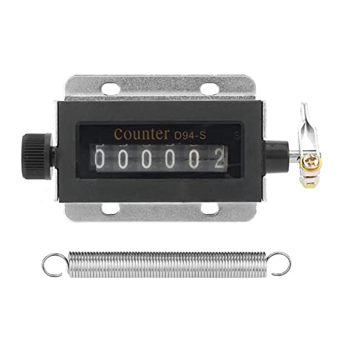 D94-S 6 Digit Mechanical Counter, Manual Tally, Resettable Pull-Type Counter, Direct Reading Display - color: 6 Digit