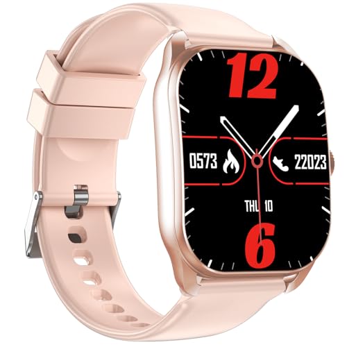 SmartWatch with Bluetooth IP67 Waterproof, Fitness Tracker with 100+ Sports 24/7 Health Monitoring Activity Sleep Tracking, Smart Watch for Man Woman, Android iOS Pink