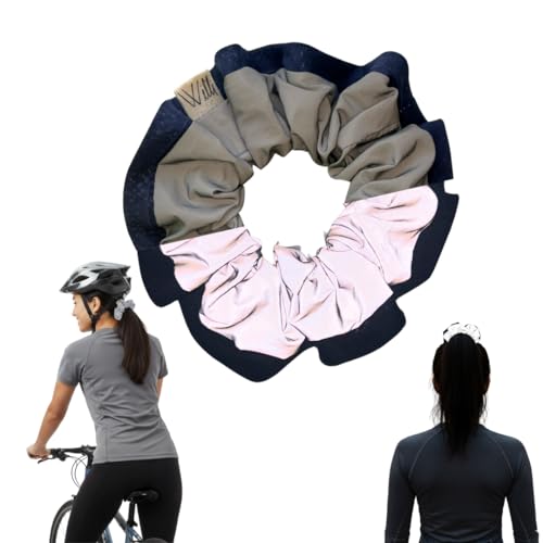 Reflective Scrunchies for Women | High Visibility Safety Hair Ties for Running, Walking, & Night Fitness | Stylish, Gentle, and Secure Ponytail Holder | Sport Gear (Blue) - color: Blue