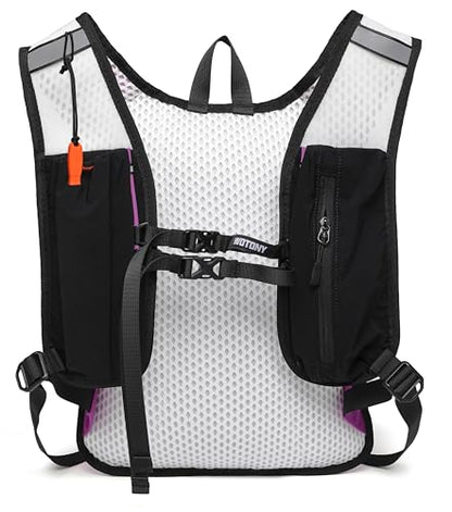 Wotony Lightweight Hydration Backpack with 2LOR 3LWater Bladder for Cycling Hiking Rave - Water Daypack for Men Women - color: Purple