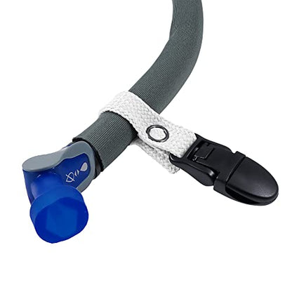 Hydration Pack Drink Tube Lanyard Clip - color: White