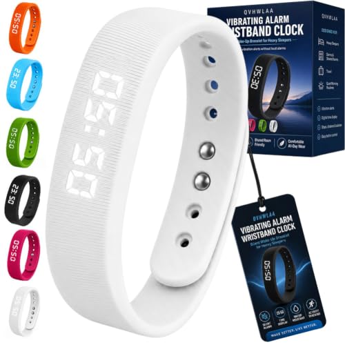 Vibrating Alarm Wristband Clock, Mens Bracelet Smart Digital Watch for Heavy Sleepers, Waterproof Effective Couples Travel Silent Shock Alarm Wake up Wrist Bracelets for Men & Women - color: B, size: Standard