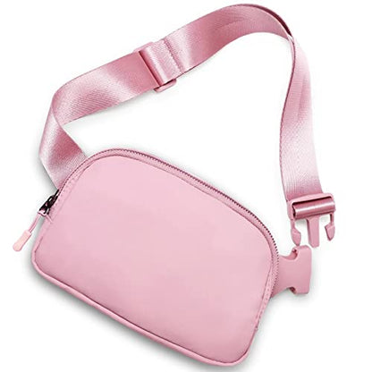 Amazerbst Fanny Pack, Everywhere Belt Bag,40 Inch Adjustable Strap for Women and Men,Waterproof - color: Pink