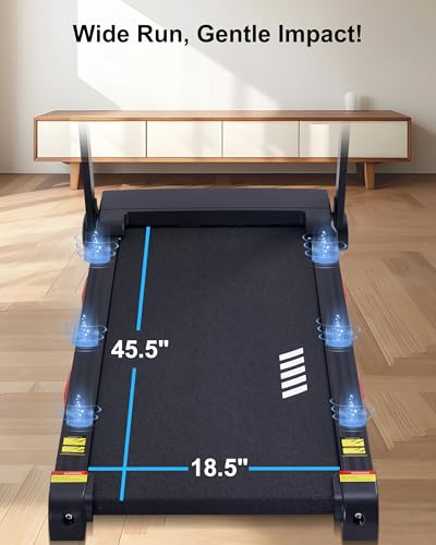 ATEEDGE Treadmill with Auto Incline, 20% Incline, 3.0HP, 10 MPH Running Machine, 18.5" Wide Belt, 350 lbs Capacity, Treadmill for Home with Bluetooth App