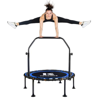K KENSONE 40/48" Rebounder Trampoline for Adults, Bungee, 450/550 LBS Quiet - color: Blue, size: 40" U-Bar