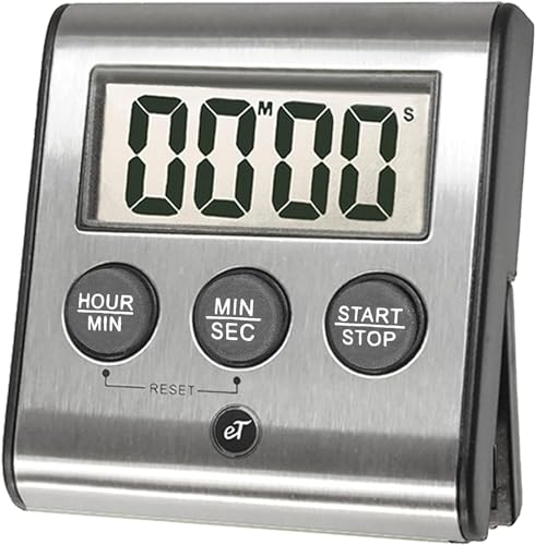 Elegant Digital Kitchen Timer Stainless Steel - Loud Alarm - Model eT-78 - size: 6-Pack eT-78