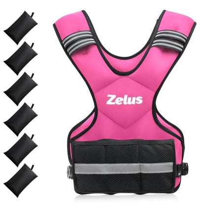 ZELUS Weighted Vest for Men Women,Adjustable 4-32lb Vest, Removable Weights - color: Pink, size: 20-32 lb.