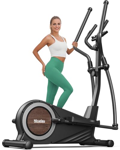 Niceday Elliptical Exercise Machine with 15.5/18/19IN Long Stride - color: 15.5IN Stride Black