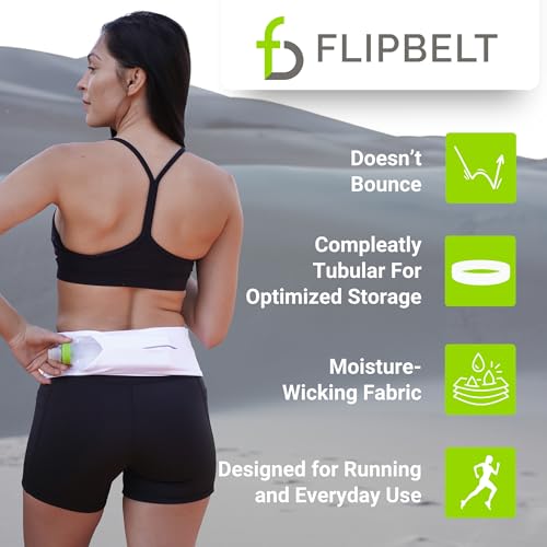 FlipBelt Classic Running Belt, Phone Holder for Running, Money Belt Pouch - color: Black, size: Medium