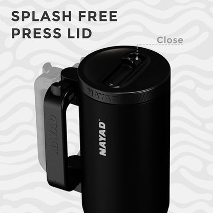 23oz Insulated Tumbler with Foldable Handle & 10oz Snack/Pill Container - color: black