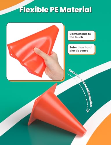 GHB Soccer Cones 7" 9" of 12 24 Pack Disc Soccer Sport Cones - color: 7" 12Pcs orange
