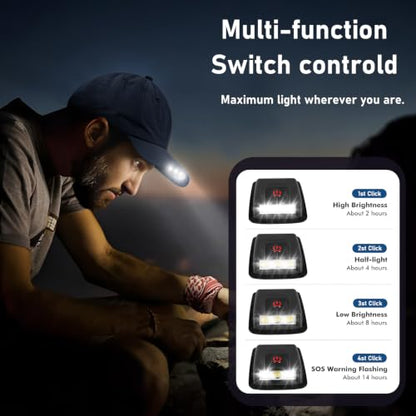 Hands Free Rechargeable LED Baseball Cap with Light Built-in Unisex Sport Waterproof Hat for Men Dad Husband Outdoor - color: Navy Blue