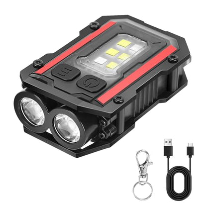 SUNPRO Mini Keychain Flashlight 8 Modes Pocket Flash Light(1, Black)