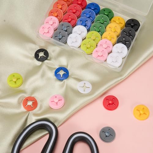 Running Bib Clips, 40Pcs Race Bib Holder, Race Number Buckle Fixing System for Runners, Marathon, Triathlon, Track and Field Events, Mixed Colors Fasteners, Secure Race Bib Attachment