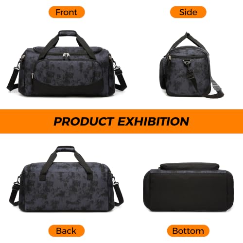 Uarition Gym Bag for Men & Women - 50L Duffle Bag for Travel, Black Tie-Dye - color: Black Tie-Dye