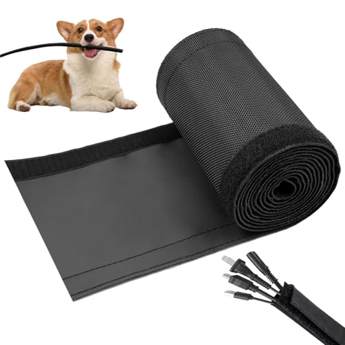 1.5" - 6.6 Ft Dog/Cat Cord Protector, Hook and Loop Cable Sleeve - size: 1.5" - 6.6Ft