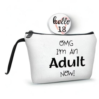18th Birthday Gifts for Girls, Makeup Cosmetic Bag with Mirror - color: BJ028