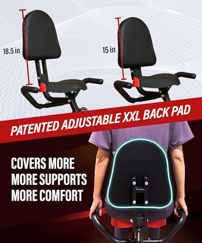 YYFITT 3-IN-1 Exercise Bike with Luminous Display | Foldable | XXL Backrest