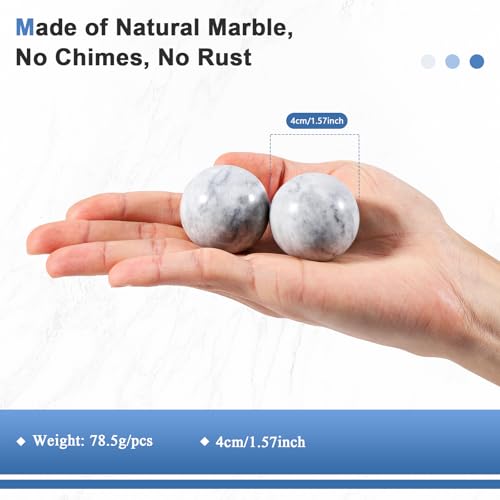 Learay 2Pcs Baoding Balls, Boading Balls for Hand Therapy, Misty-Gray 1.57" - color: Misty-gray/1.57 Inch