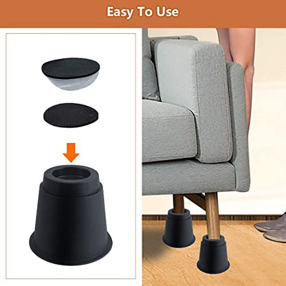 DEDU Bed Risers 5 Inch Heavy Duty 9 Pack, Furniture Risers for Sofas Supports Up to 6600 Lbs, Round Couch Risers for Bed, Couch, Desk or Chair (Black) - size: 5 inch