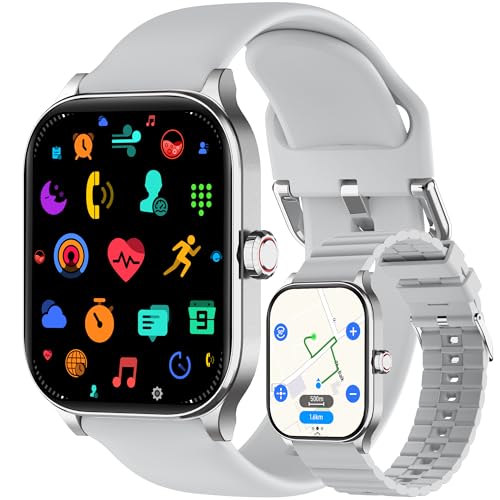 Smart Watch, GPS & Free Maps, 1.96" HD Screen, AI, Bluetooth Call & Text - color: Gray