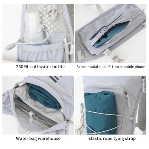 INOXTO Running Hydration Vest Backpack,Lightweight Insulated Pack with 1.5L Water Bladder Bag Daypack for Trail Hiking Running Cycling Race Marathon for Women Men