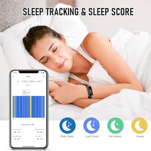 Fitness Tracker with 24/7 Heart Rate, Activity Trackers with Blood Pressure Sleep Monitor, 1.10" AMOLED Screen Step Tracker, Waterproof Step Counter, Health Smart Watch Pedometer for Women Men - color: black