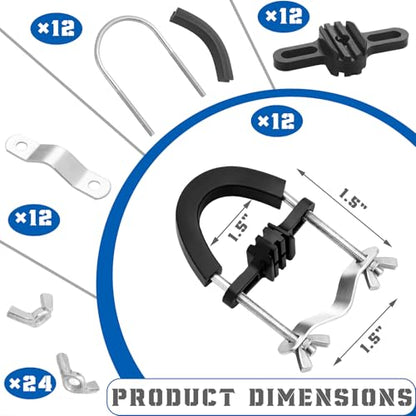 Frienda 12-Pack Trampoline Enclosure Pole Connector U-Shaped Clamp Bracket