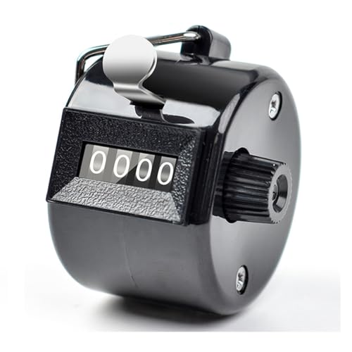 Clicker Counter, 4-Digit Clicker Counter, Hand Tally Counters Clicker Pitch Counter for Counting, Knitting, Coaching, Golf, Lap, Fishing - color: Black