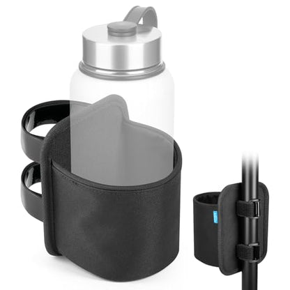 Xxerciz Treadmill Cup Holder, Roll Bar Water Bottle Holder with Two Adjustable Straps, Universal Drink Holder Fits 8-32 oz Bottle, Easily Install on Golf Cart, Walker, Scooter