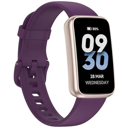 Long Battery Pedometer Watch 14 Days Battery Life, Slim Design No App/Phone Required Fitness Tracker, 50 Meters Waterproof Smart Watch, Heart Rate & Blood Oxygen Monitor Step Counter for Men Women - color: Purple